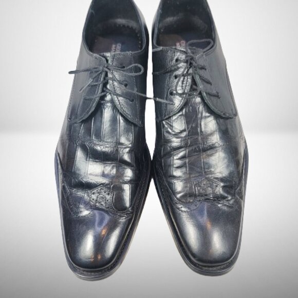 Georgio Armani Men's Derby Croco Leather Shoes - Size: 42 - Picture 2 of 14